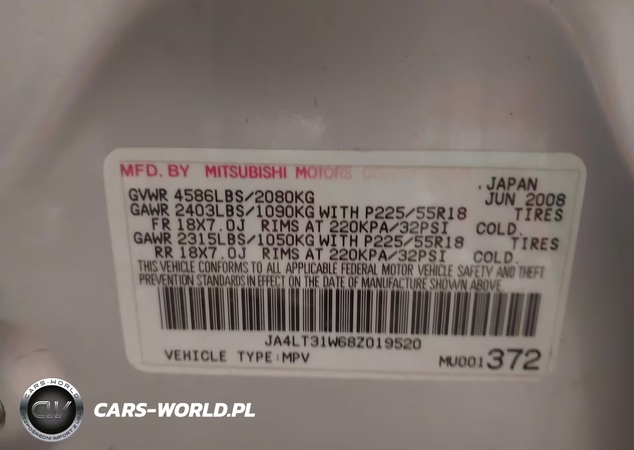 2008 Mitsubishi Outlander Se VIN:JA4LT31W68Z019520 - 9