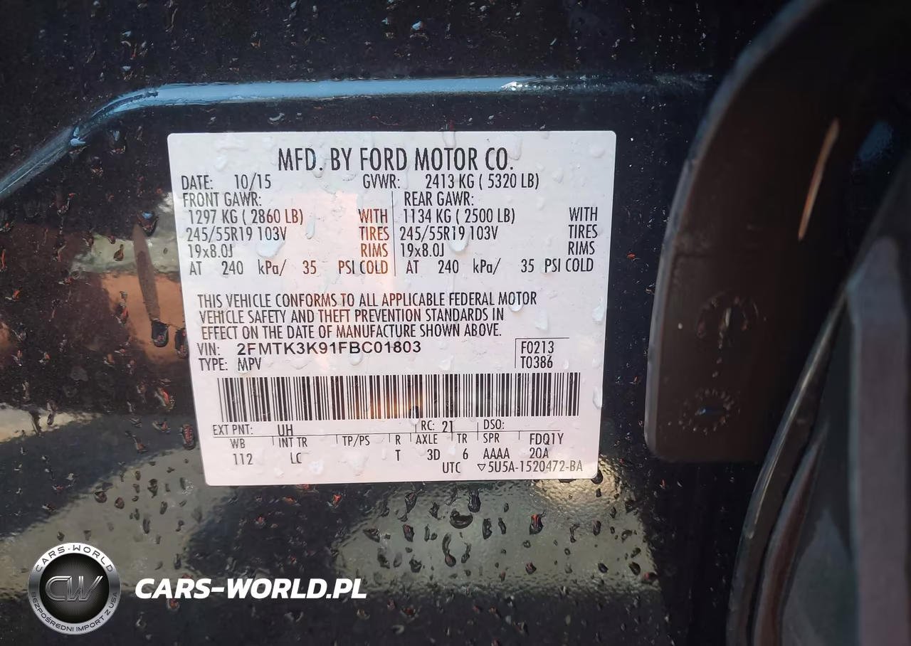 2015 Ford Edge Titanium VIN:2FMTK3K91FBC01803 - 9