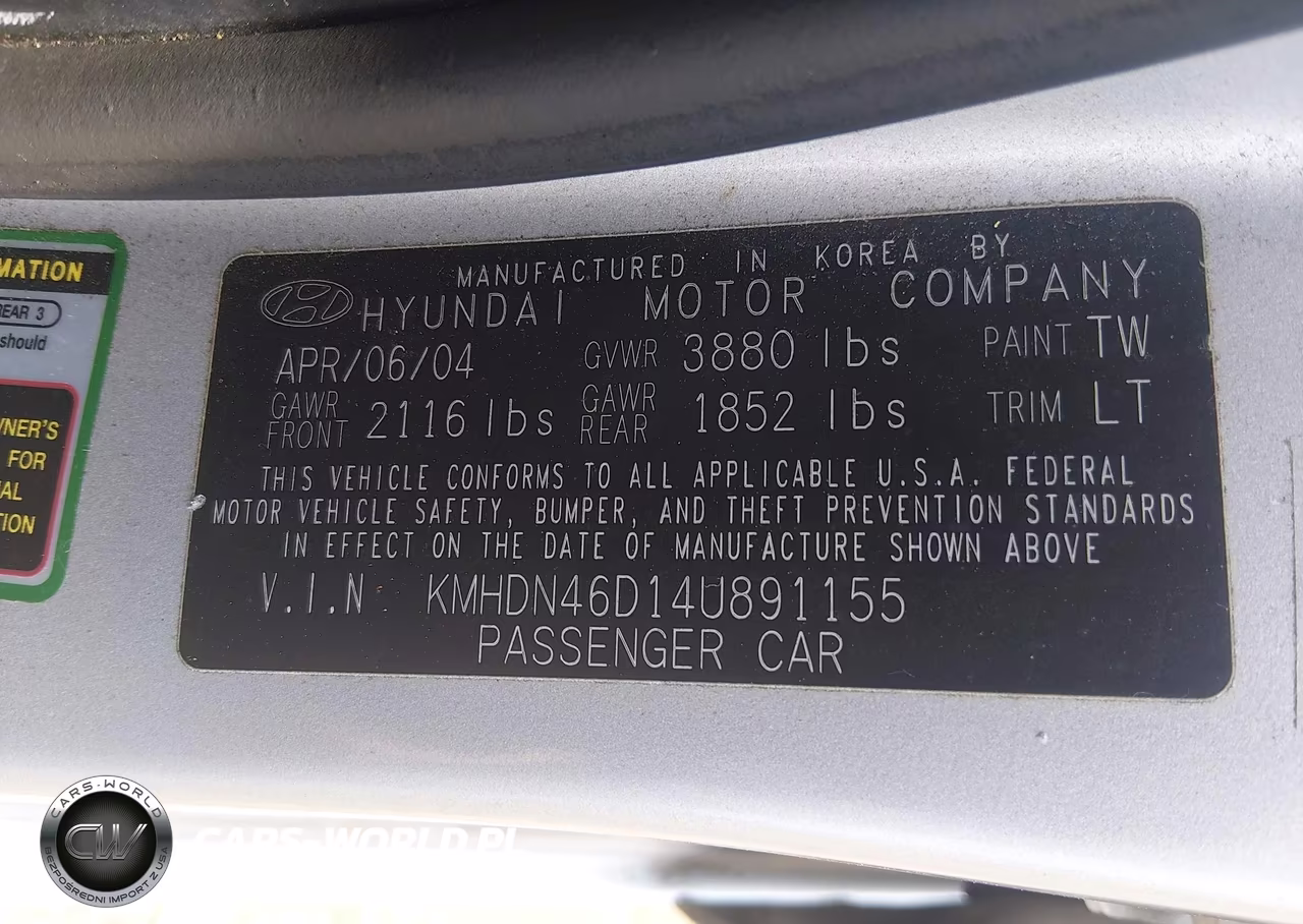 2004 Hyundai Elantra Gls-Gt VIN:KMHDN46D14U891155 - 9