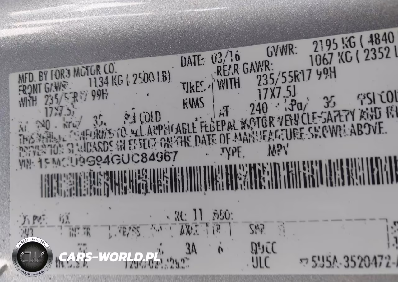2016 Ford Escape Se VIN:1FMCU9G94GUC84967 - 9