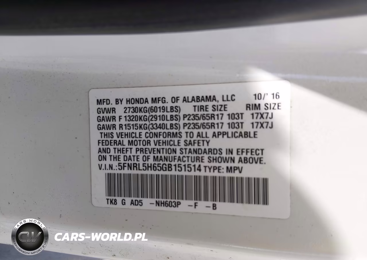 2016 Honda Odyssey Ex-L VIN:5FNRL5H65GB151514 - 9