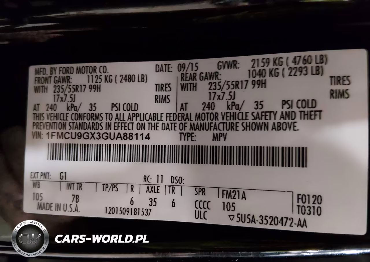 2016 Ford Escape Se VIN:1FMCU9GX3GUA88114 - 9