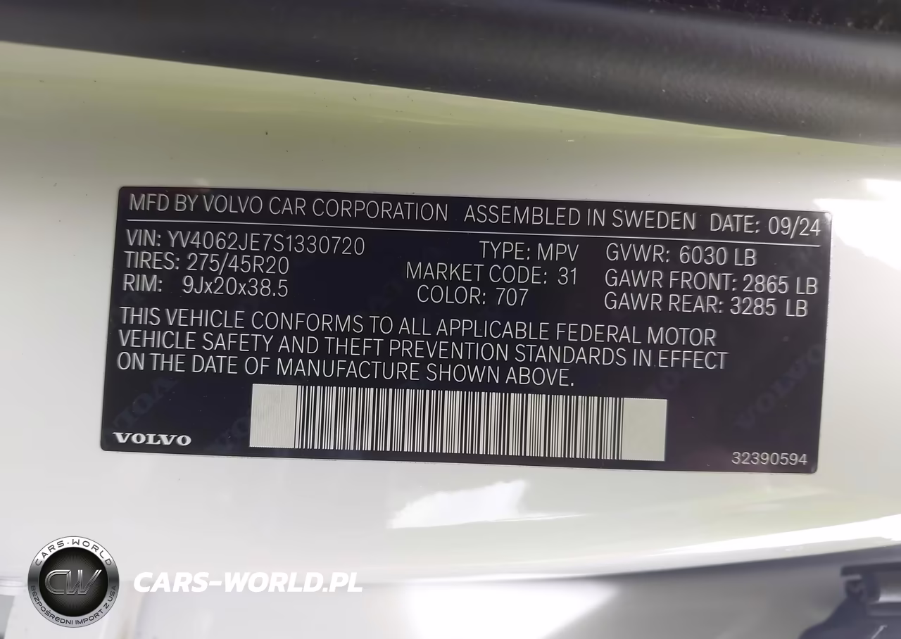 2025 Volvo Xc90 B6 Plus 6-Seater VIN:YV4062JE7S1330720 - 9