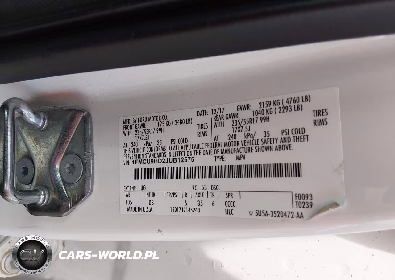 2018 Ford Escape Sel VIN:1FMCU9HD2JUB12575 - 9