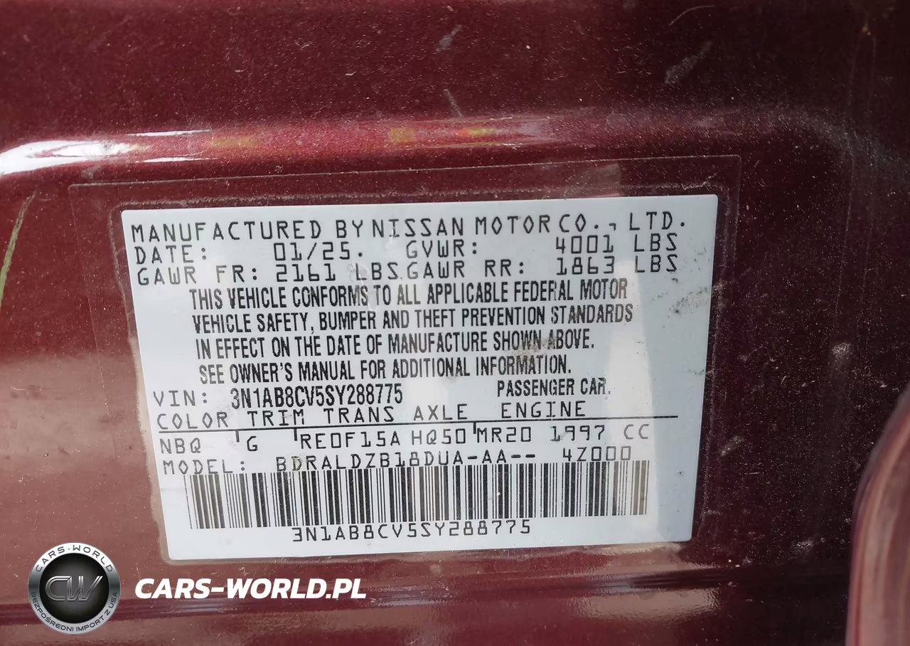 2025 Nissan Sentra Sv VIN:3N1AB8CV5SY288775 - 9