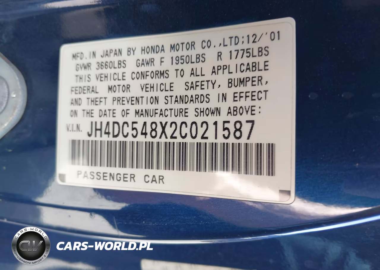 2002 Acura Rsx VIN:JH4DC548X2C021587 - 9