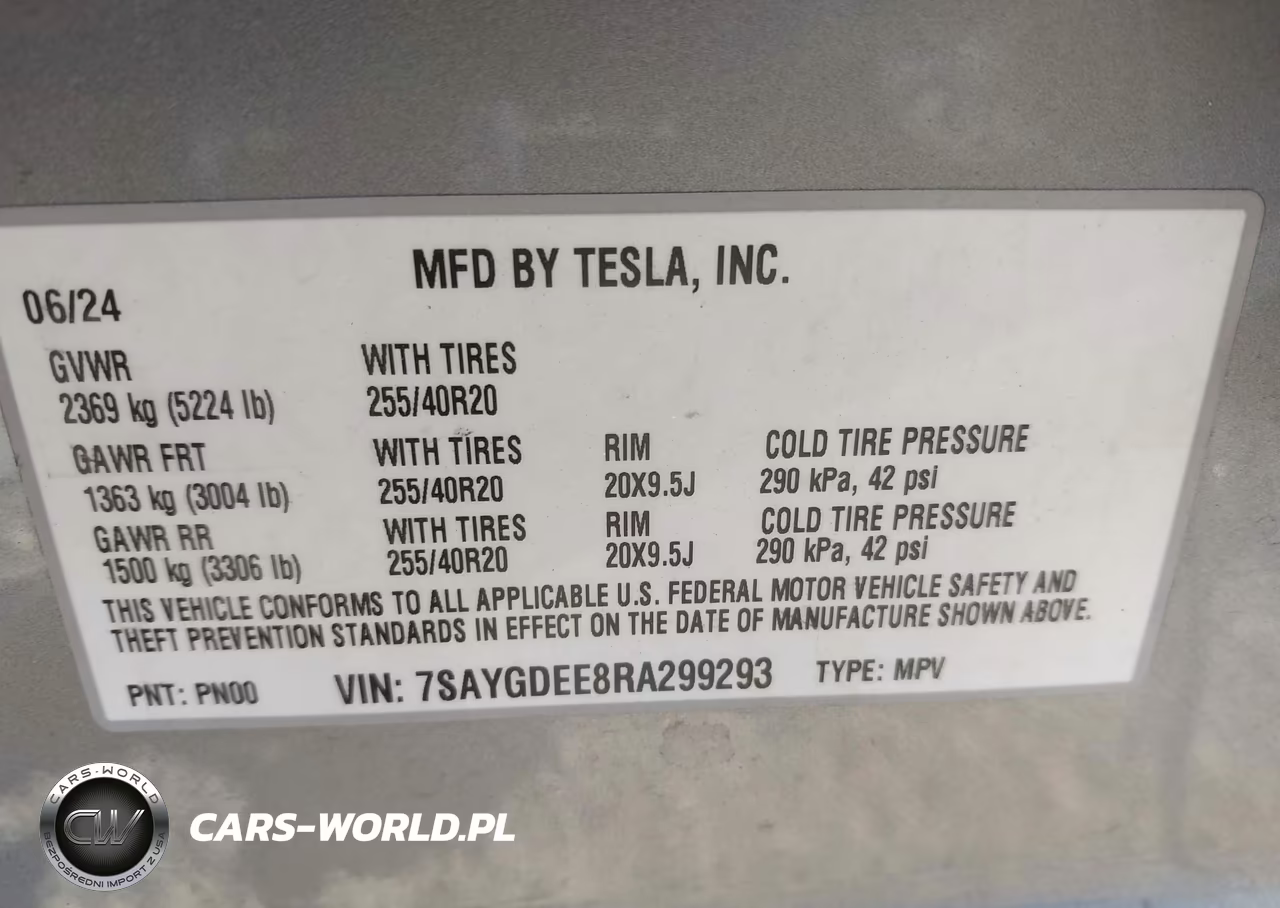2024 Tesla Model Y Long Range Dual Motor All-Wheel Drive VIN:7SAYGDEE8RA299293 - 9