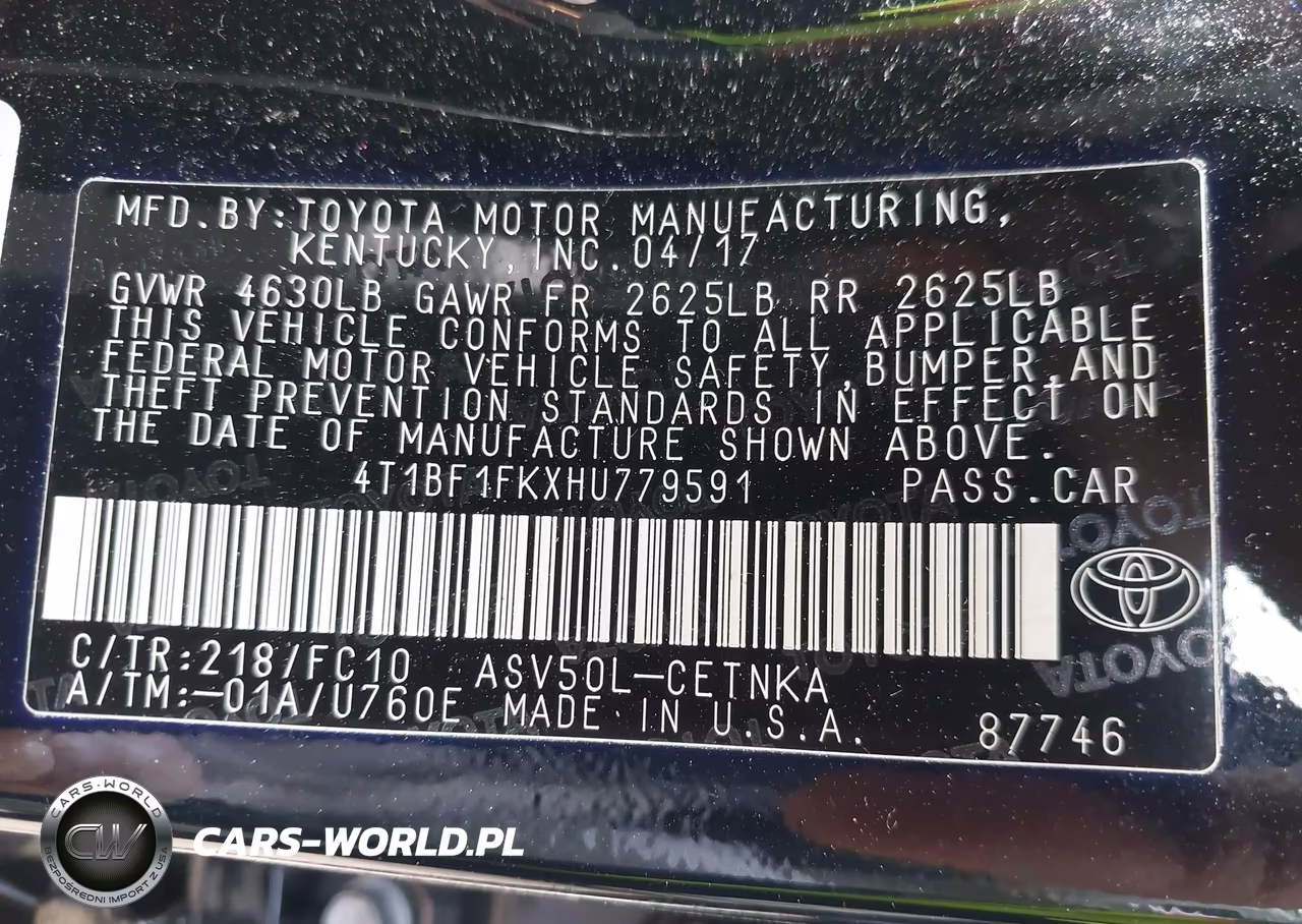 2017 Toyota Camry Le VIN:4T1BF1FKXHU779591 - 9