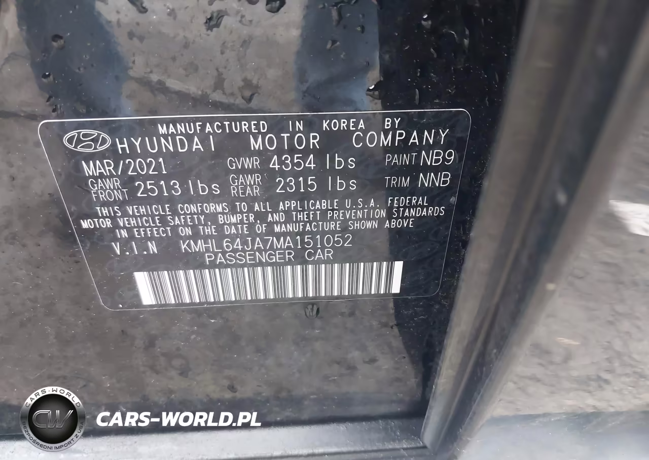 2021 Hyundai Sonata Sel VIN:KMHL64JA7MA151052 - 9