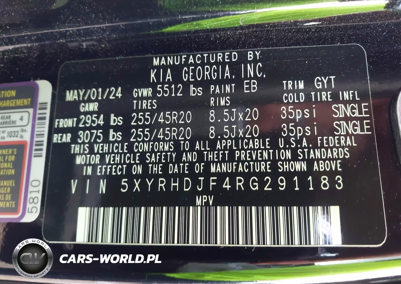 2024 Kia Sorento X-Line Ex VIN:5XYRHDJF4RG291183 - 9