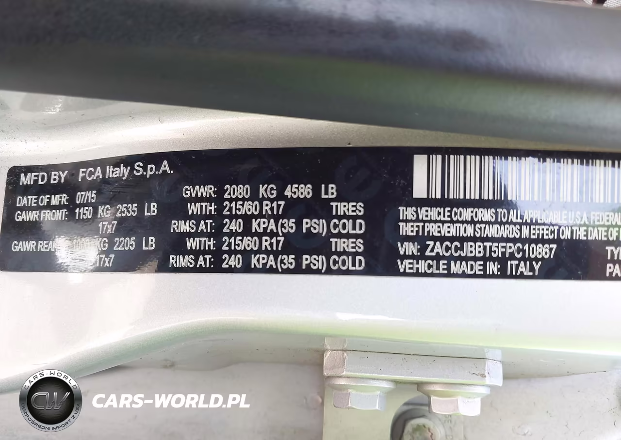 2015 Jeep Renegade Latitude VIN:ZACCJBBT5FPC10867 - 9
