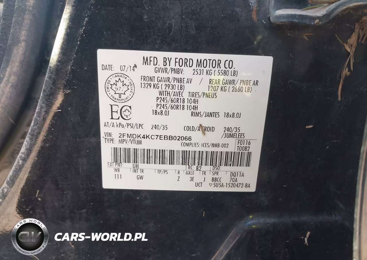 2014 Ford Edge Limited VIN:2FMDK4KC7EBB02066 - 9