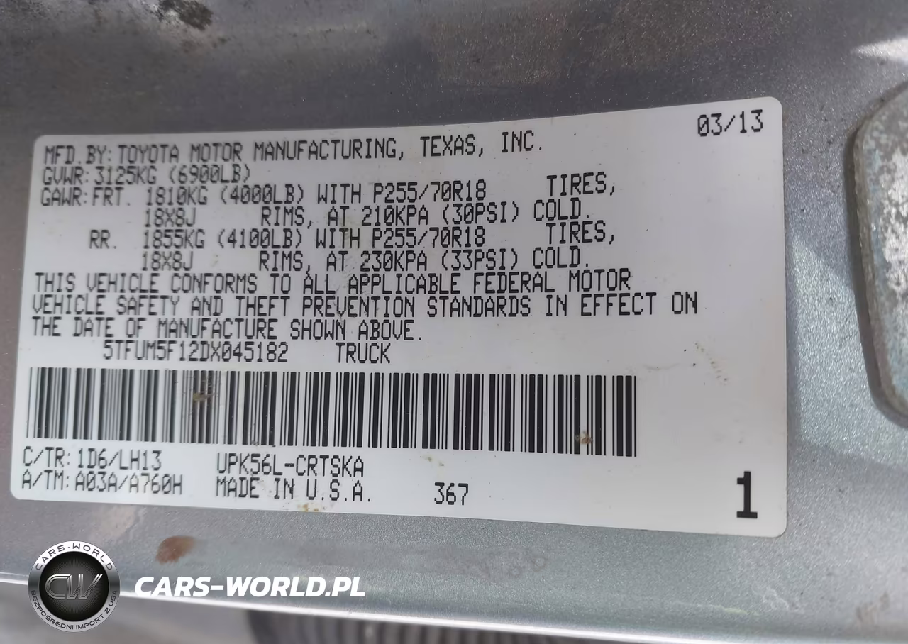 2013 Toyota Tundra Grade 4.6L V8 VIN:5TFUM5F12DX045182 - 9