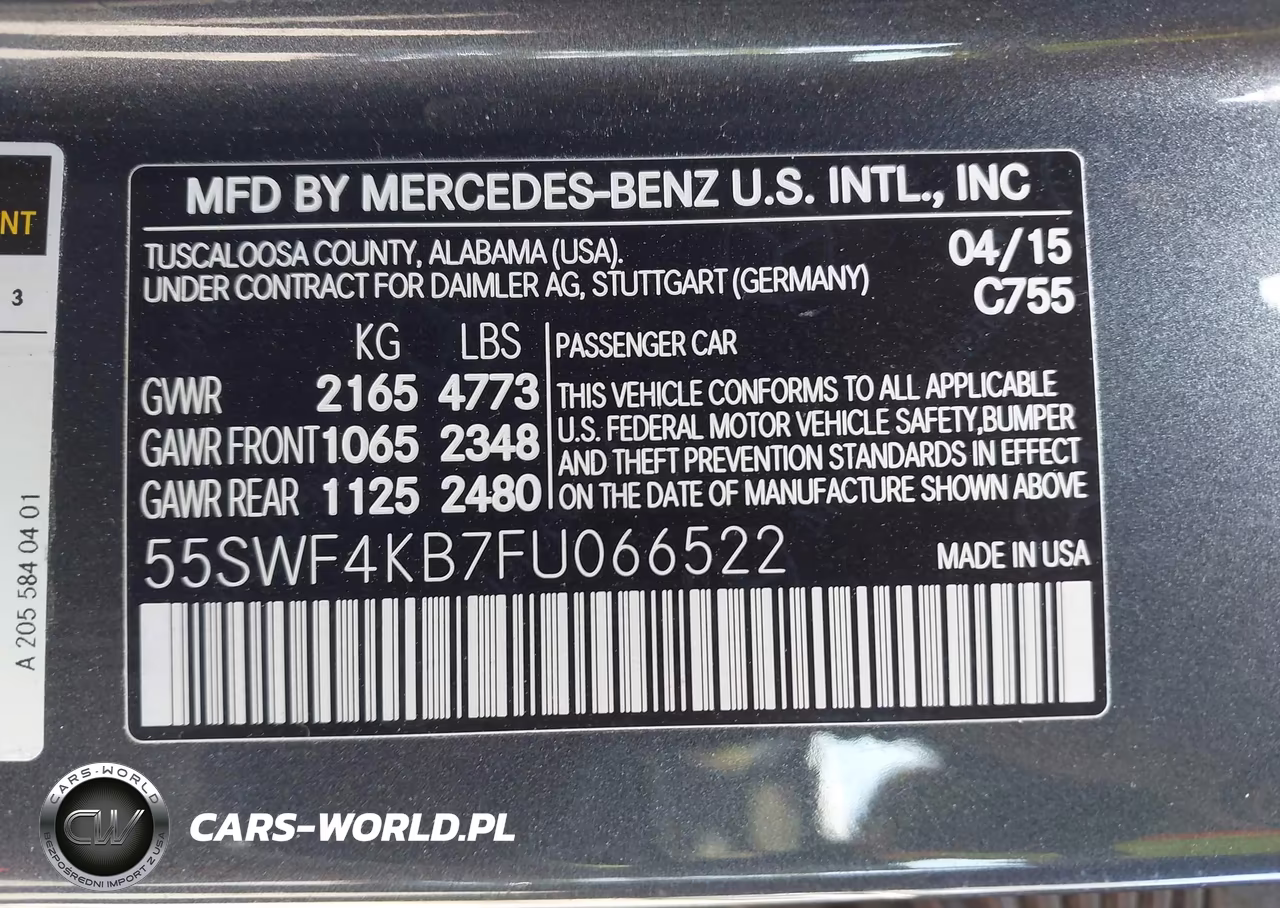 2015 Mercedes-Benz C 300 4Matic VIN:55SWF4KB7FU066522 - 9