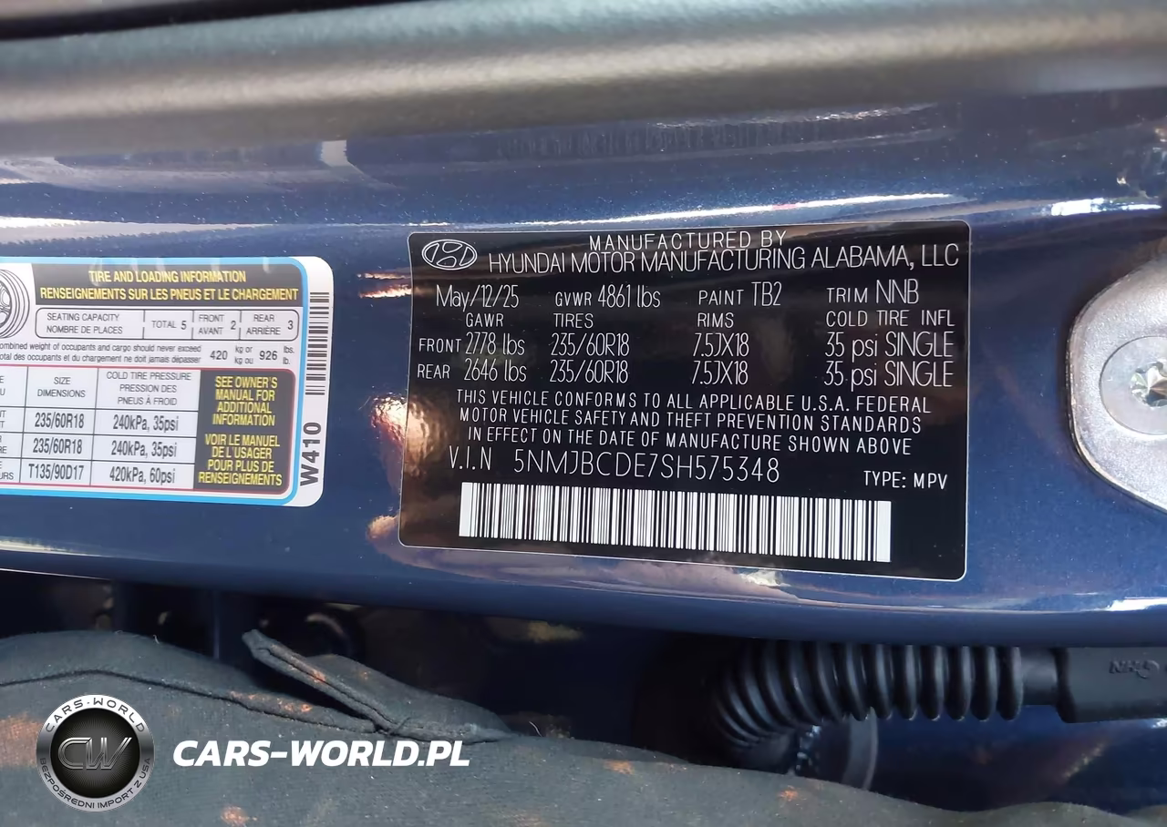 2025 Hyundai Tucson Sel VIN:5NMJBCDE7SH575348 - 9