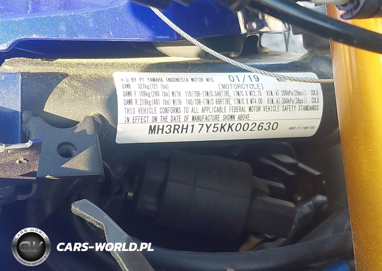 2019 Yamaha Yzfr3 VIN:MH3RH17Y5KK002630 - 10