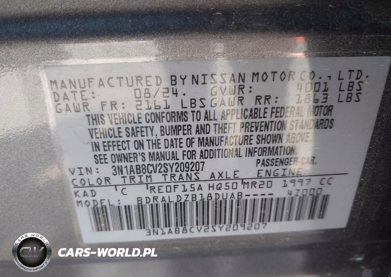 2025 Nissan Sentra Sv VIN:3N1AB8CV2SY209207 - 9