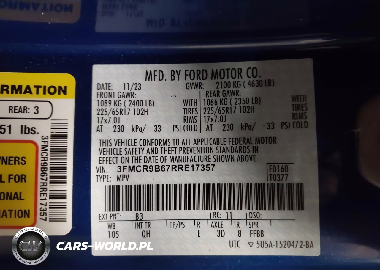 2024 Ford Bronco Sport Big Bend VIN:3FMCR9B67RRE17357 - 9