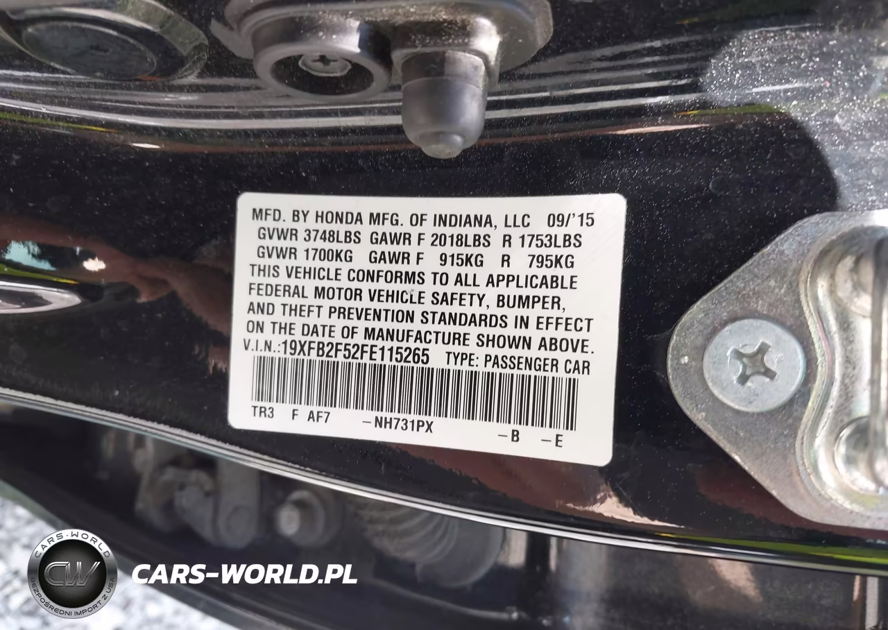 2015 Honda Civic Lx VIN:19XFB2F52FE115265 - 9