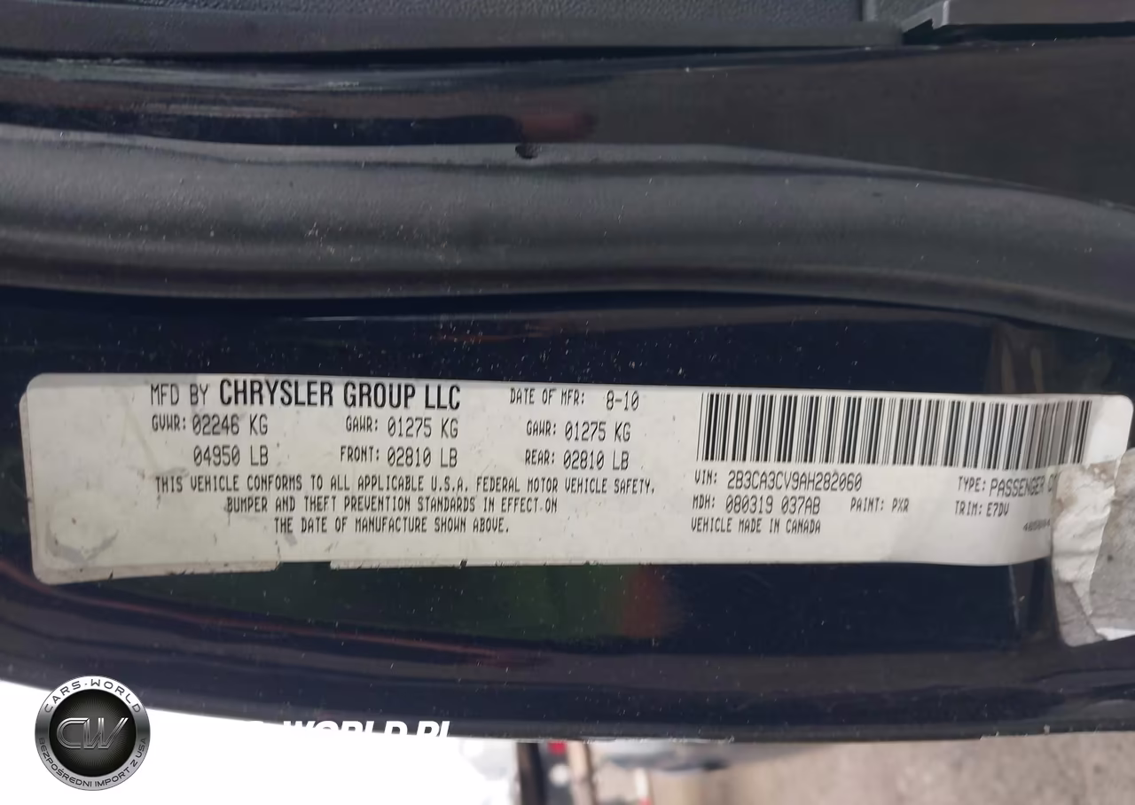 2010 Dodge Charger Sxt VIN:2B3CA3CV9AH282060 - 9