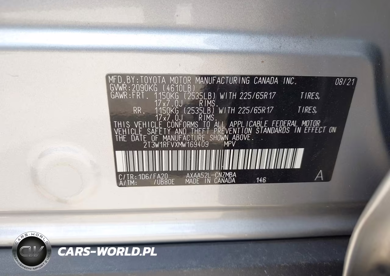 2021 Toyota Rav4 Xle VIN:2T3W1RFVXMW169409 - 9