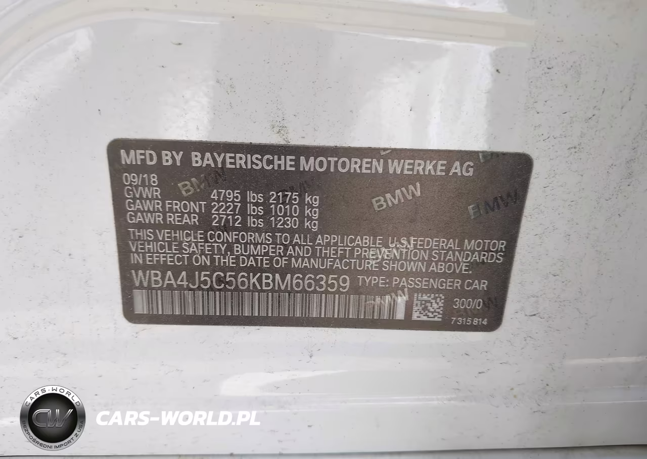 2019 BMW 440I Gran Coupe VIN:WBA4J5C56KBM66359 - 9