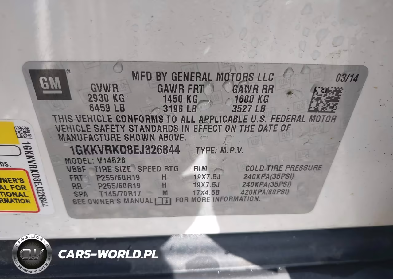 2014 GMC Acadia Slt-1 VIN:1GKKVRKD8EJ326844 - 9