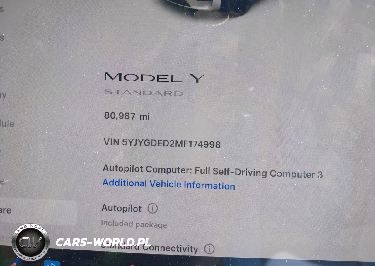 2021 Tesla Model Y Standard Range Rear-Wheel Drive VIN:5YJYGDED2MF174998 - 7