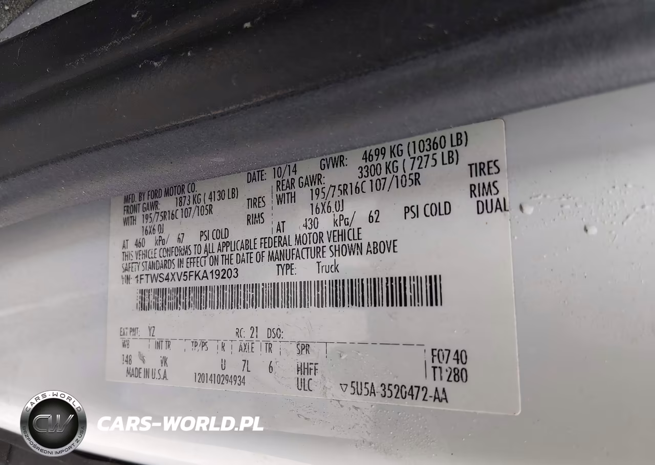 2015 Ford Transit-350 VIN:1FTWS4XV5FKA19203 - 9