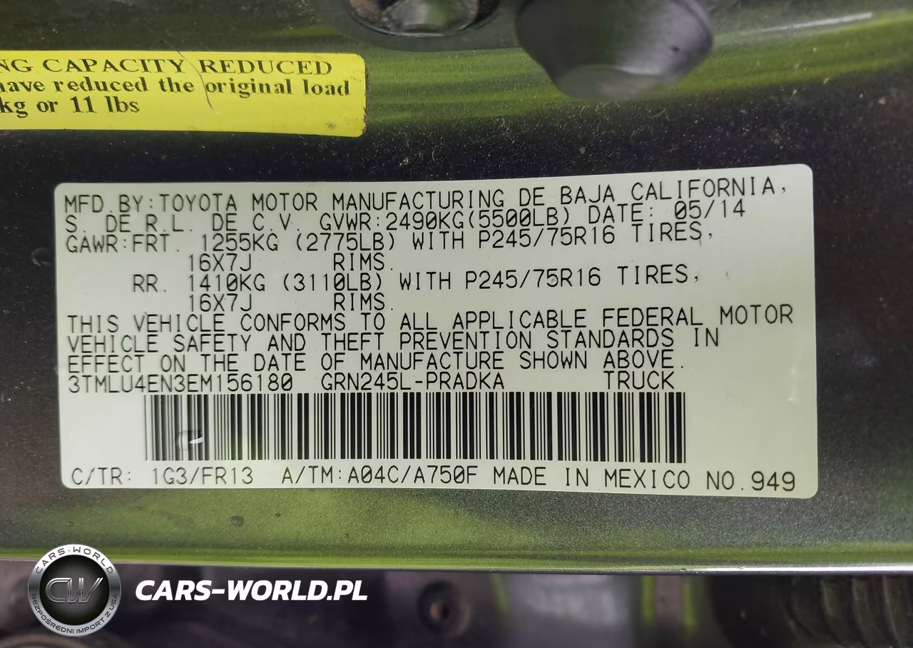 2014 Toyota Tacoma Base V6 VIN:3TMLU4EN3EM156180 - 9