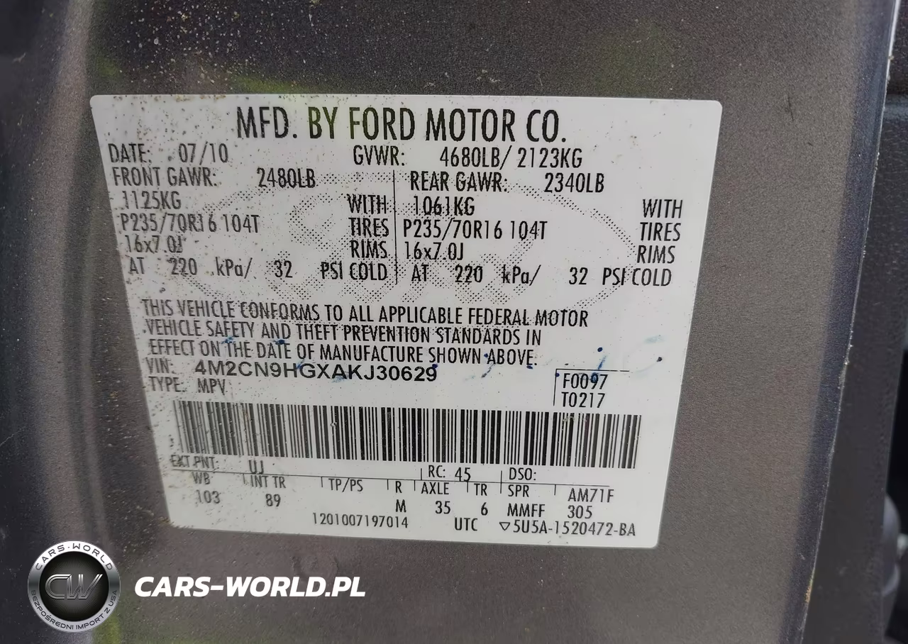 2010 Mercury Mariner Premier VIN:4M2CN9HGXAKJ30629 - 9