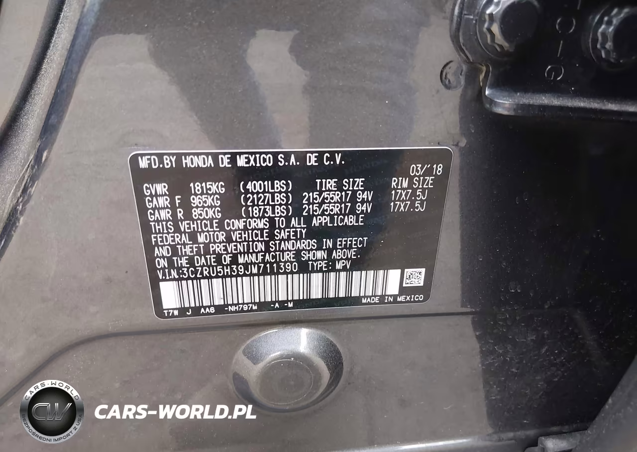 2018 Honda Hr-V Lx VIN:3CZRU5H39JM711390 - 9