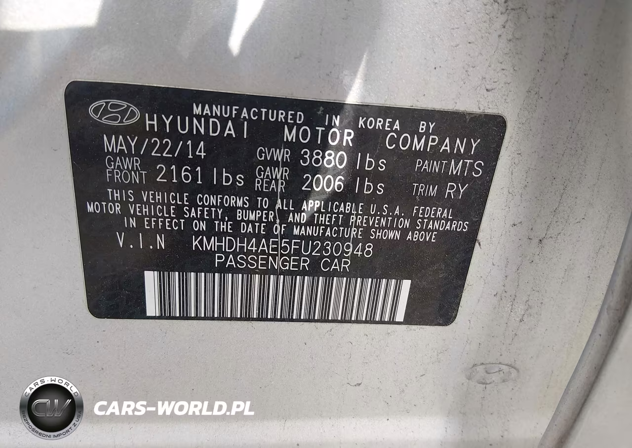 2015 Hyundai Elantra Se VIN:KMHDH4AE5FU230948 - 9