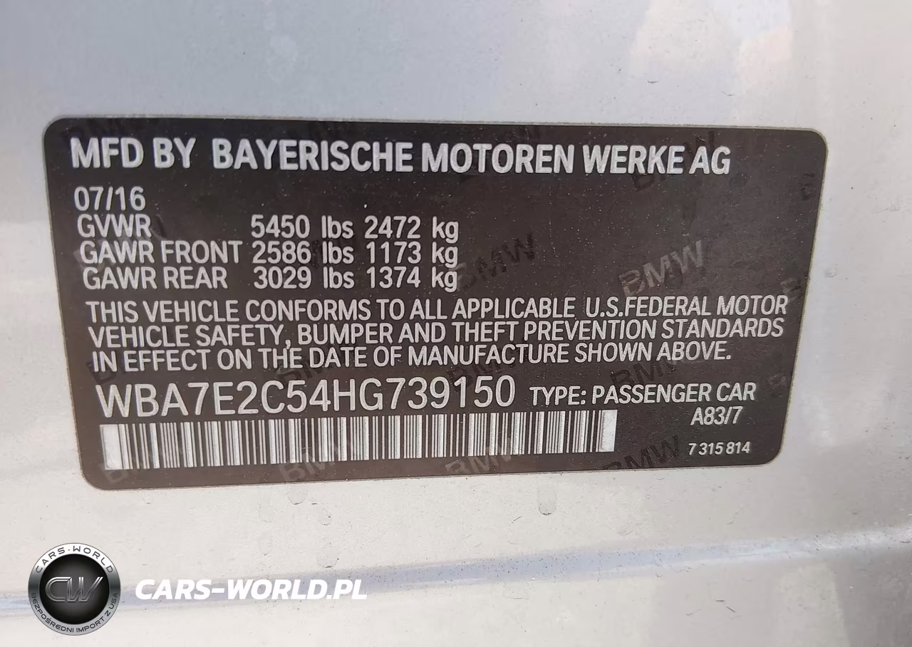 2017 BMW 740I VIN:WBA7E2C54HG739150 - 9