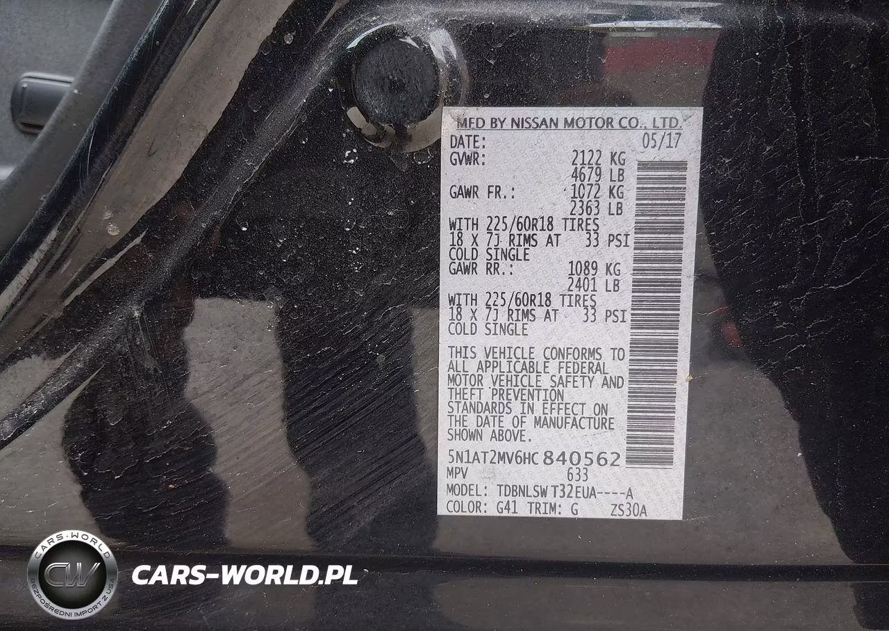 2017 Nissan Rogue Sl VIN:5N1AT2MV6HC840562 - 9
