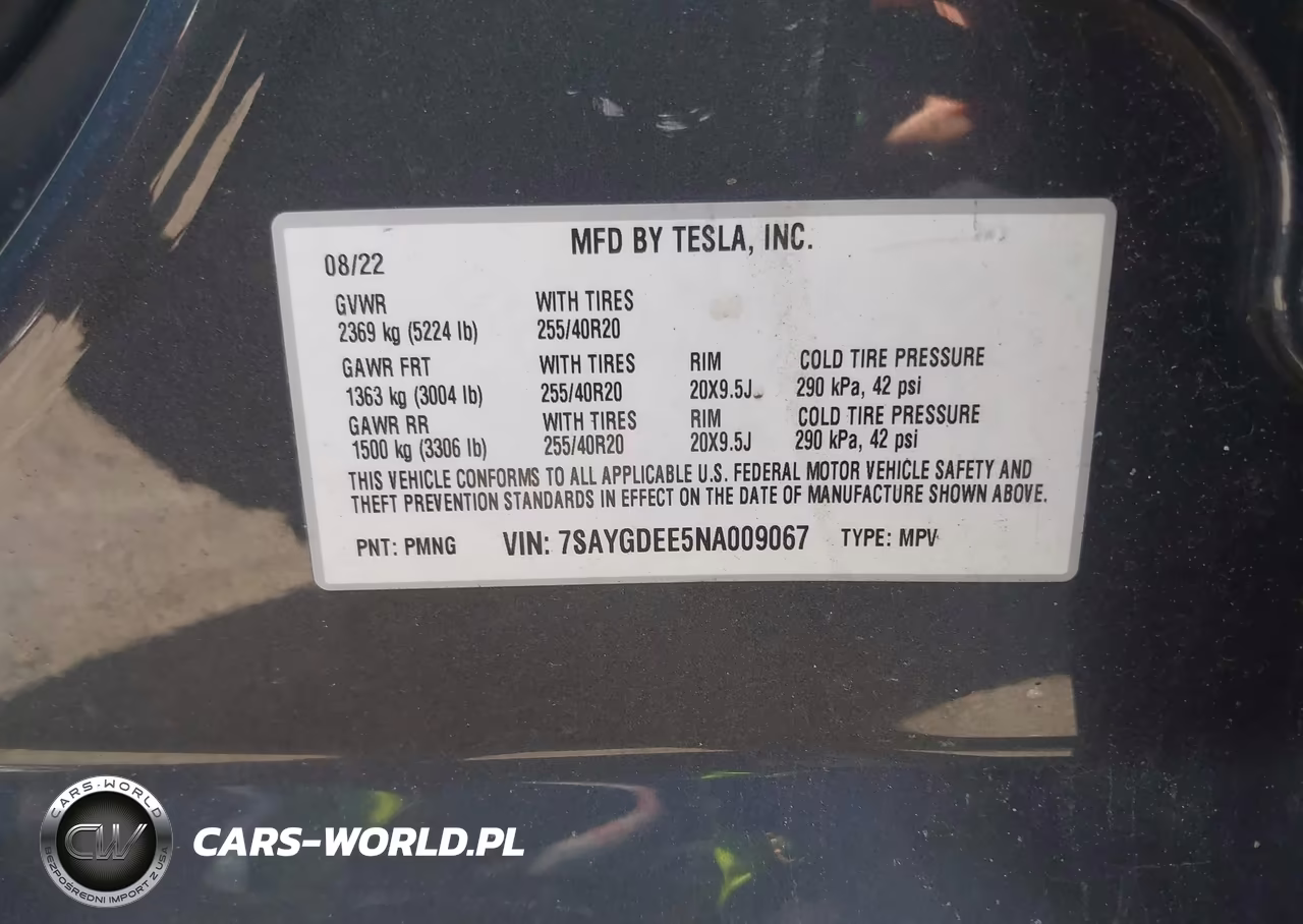 2022 Tesla Model Y Long Range Dual Motor All-Wheel Drive VIN:7SAYGDEE5NA009067 - 9
