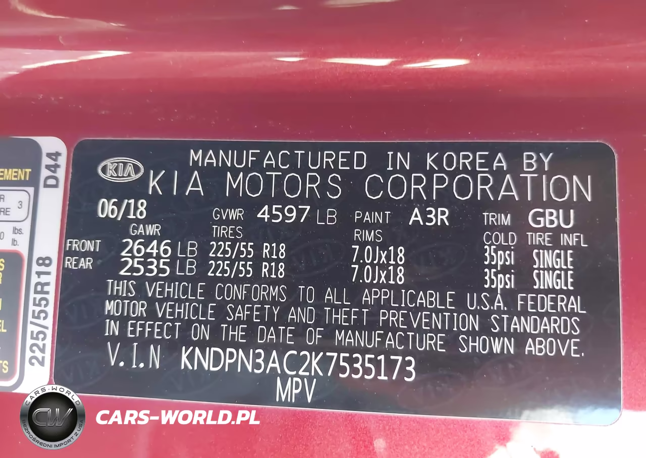 2019 Kia Sportage Ex VIN:KNDPN3AC2K7535173 - 9
