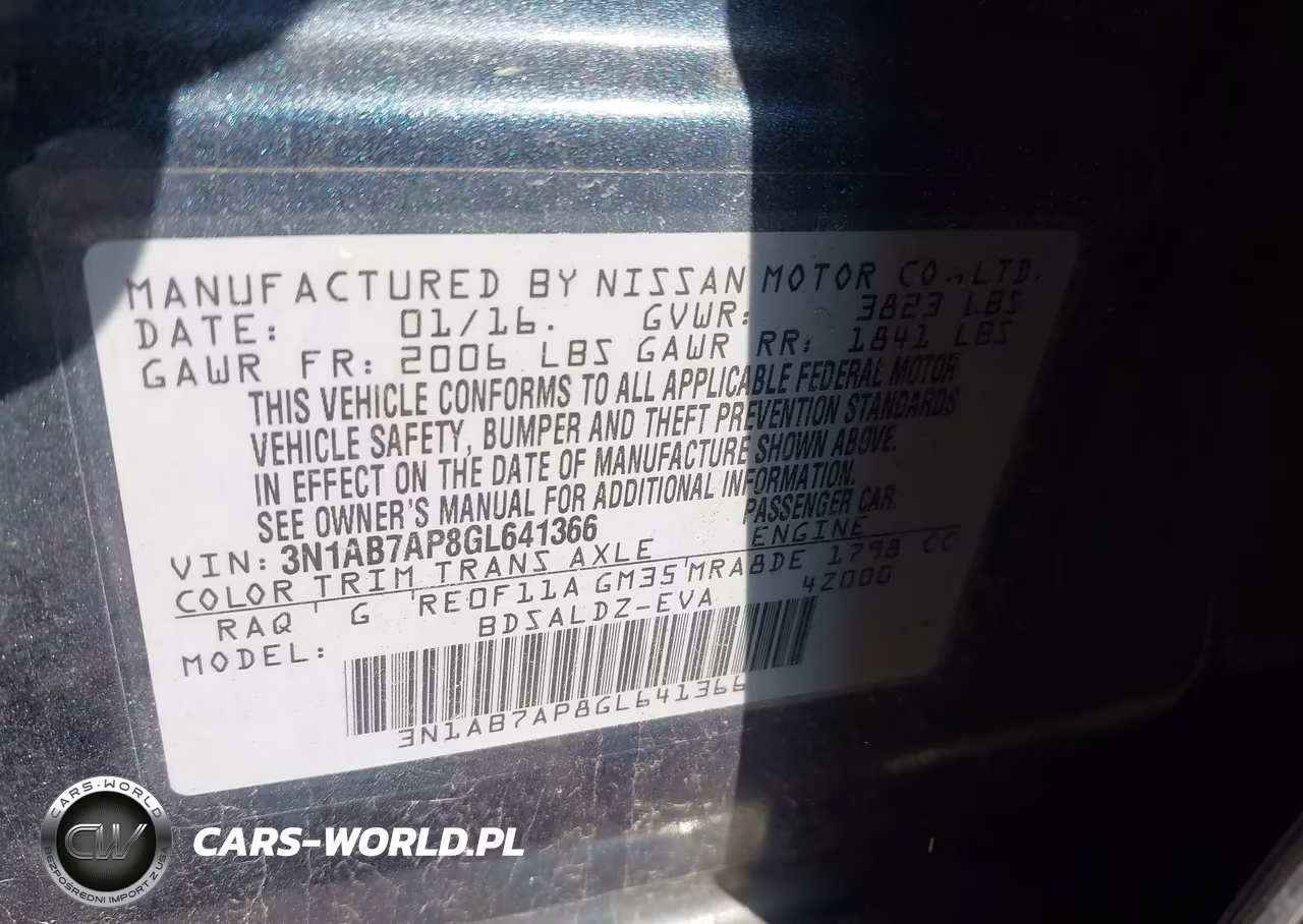 2016 Nissan Sentra Fe+ S-S-Sl-Sr-Sv VIN:3N1AB7AP8GL641366 - 9