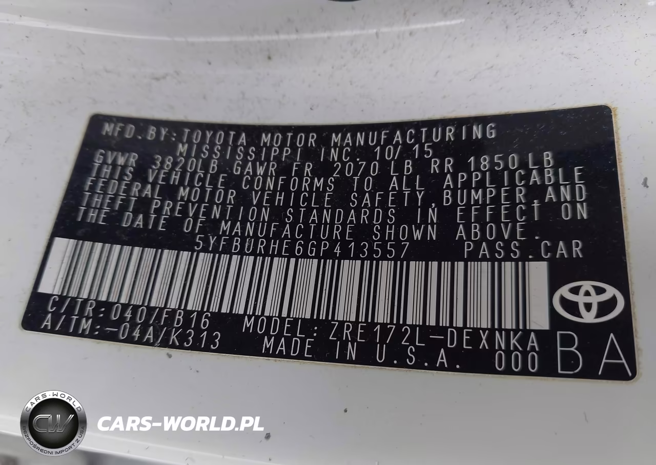 2016 Toyota Corolla Le VIN:5YFBURHE6GP413557 - 9