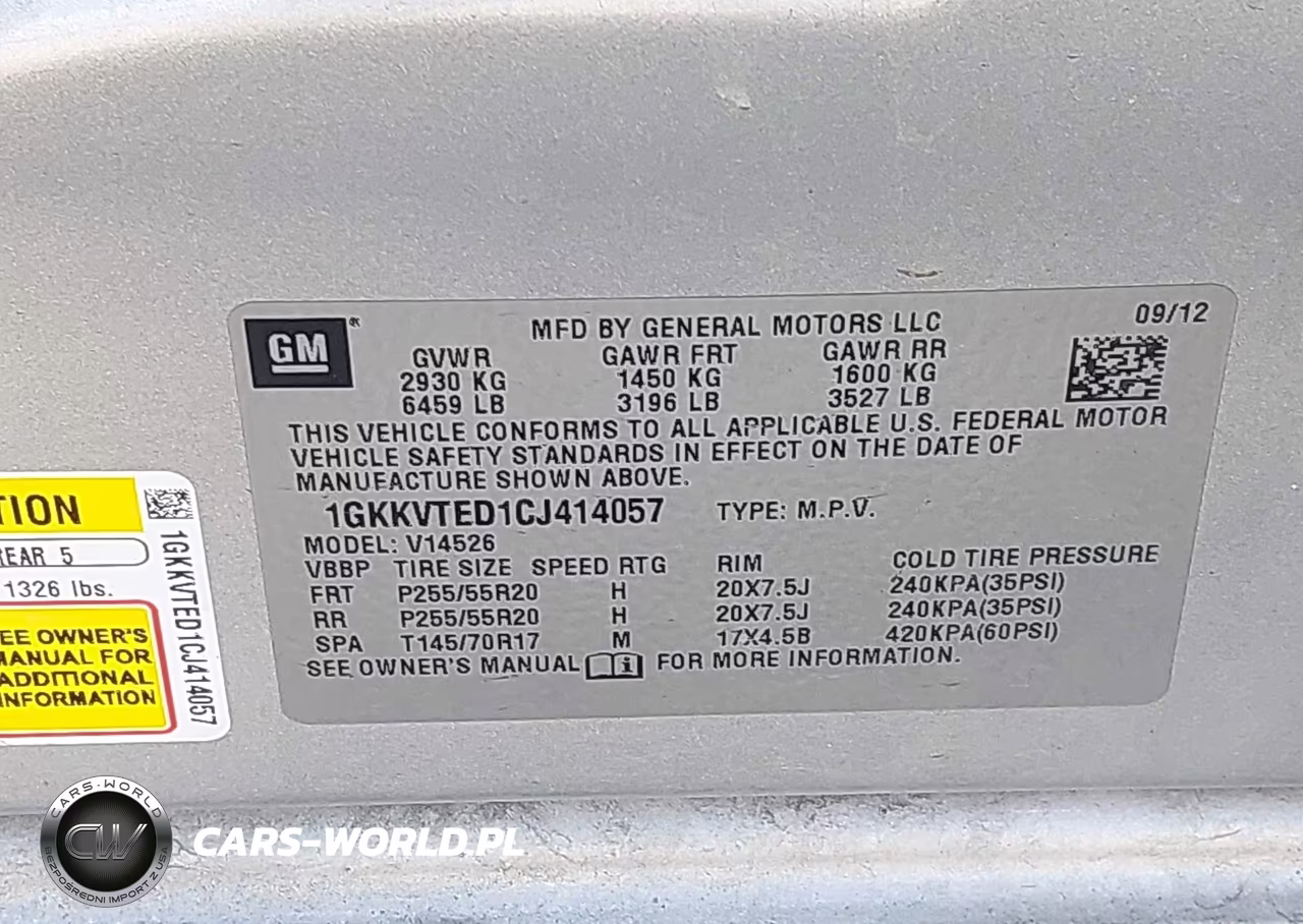 2012 GMC Acadia Denali VIN:1GKKVTED1CJ414057 - 9