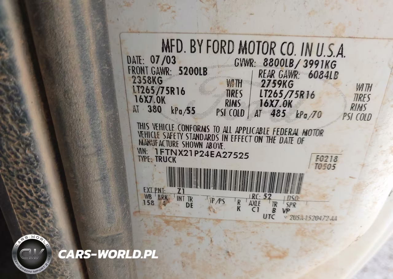 2004 Ford F-250 Lariat-Xl-Xlt VIN:1FTNX21P24EA27525 - 9