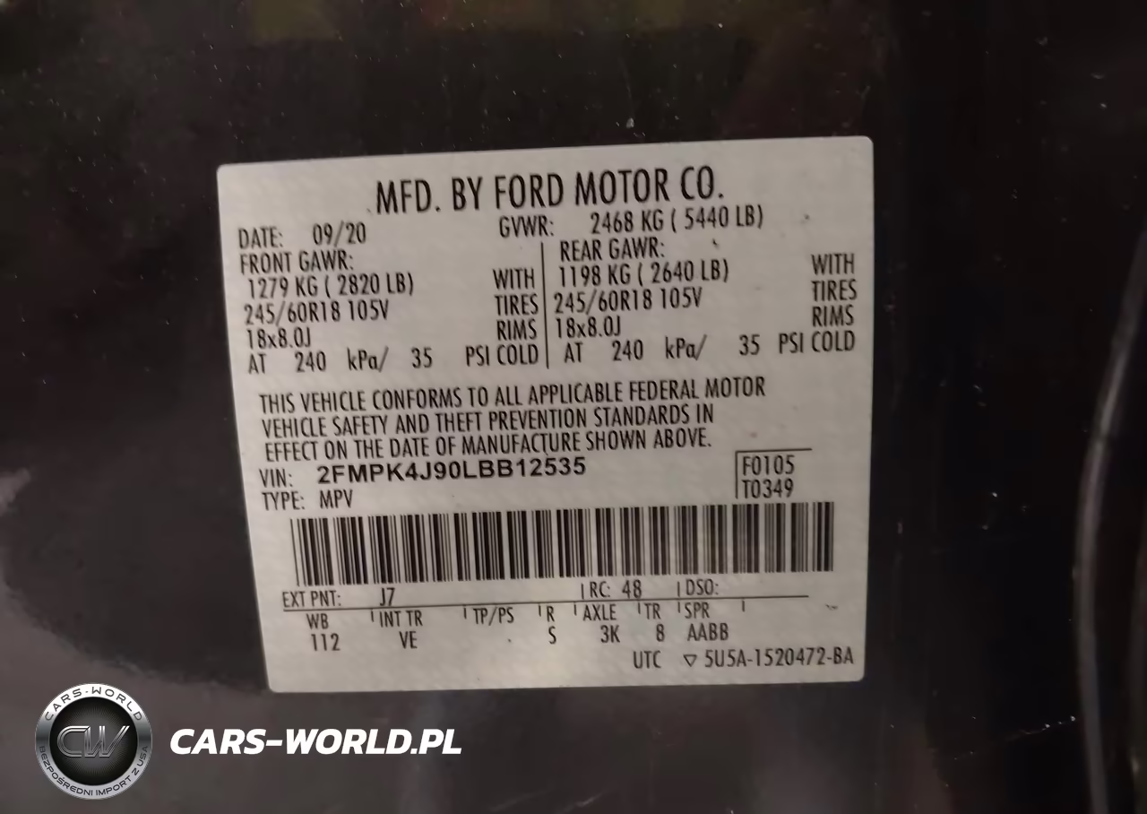 2020 Ford Edge Sel VIN:2FMPK4J90LBB12535 - 9