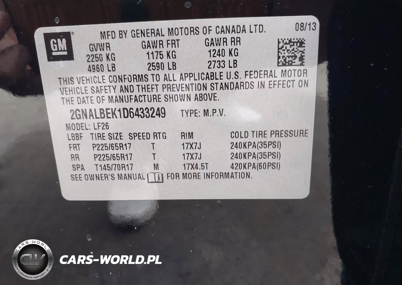 2013 Chevrolet Equinox Ls VIN:2GNALBEK1D6433249 - 9