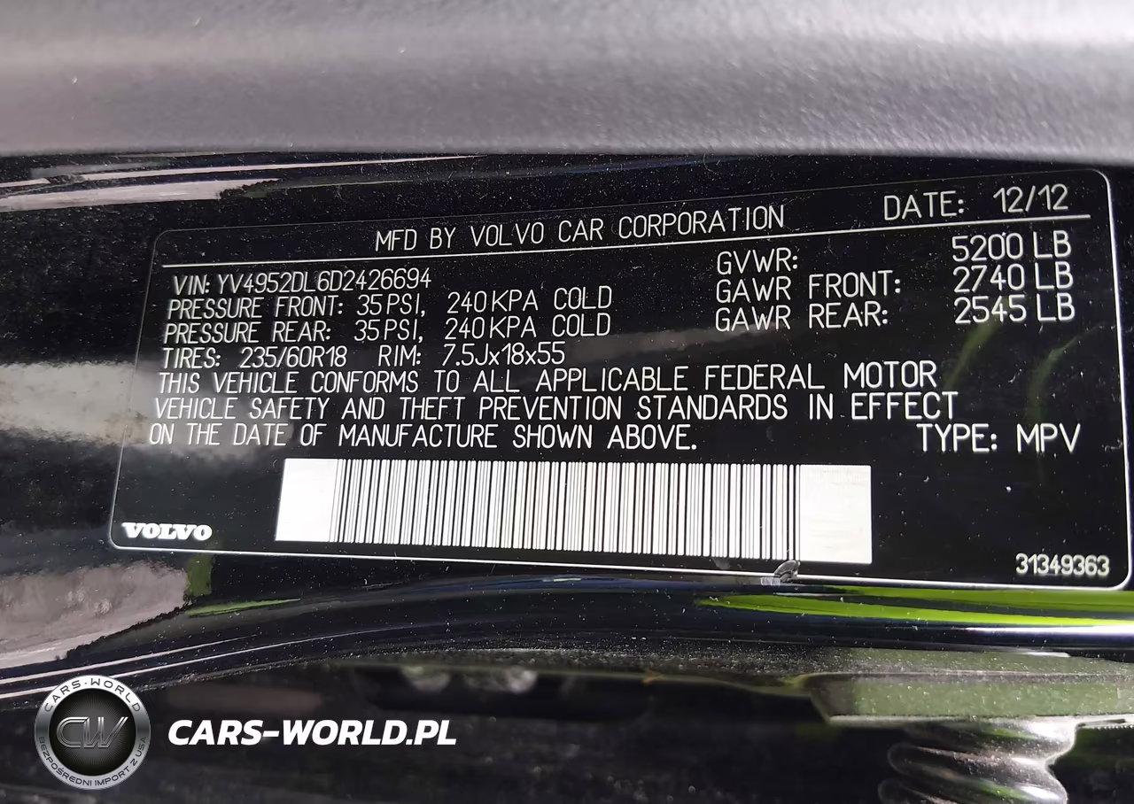 2013 Volvo Xc60 3.2 VIN:YV4952DL6D2426694 - 9