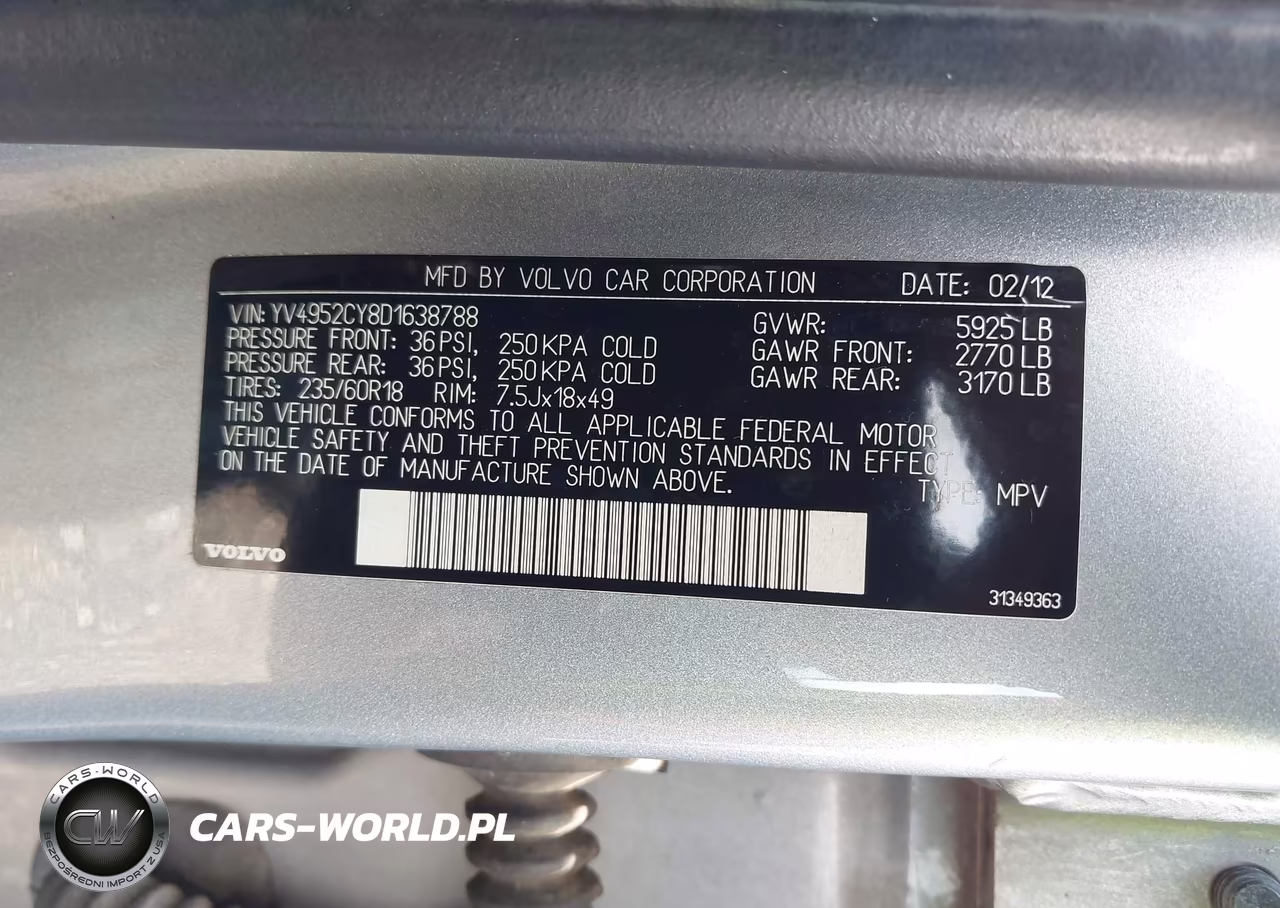 2013 Volvo Xc90 3.2-3.2 Platinum-3.2 Premier Plus VIN:YV4952CY8D1638788 - 9