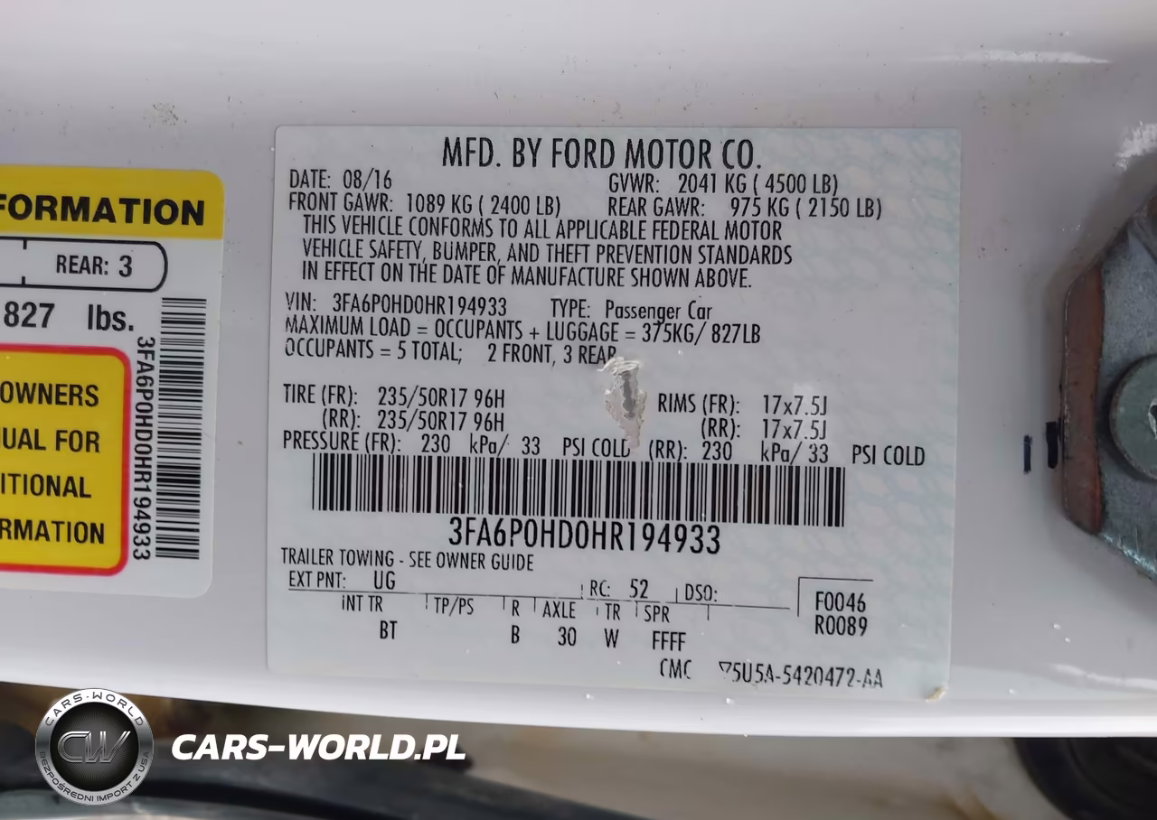 2017 Ford Fusion Se VIN:3FA6P0HD0HR194933 - 9