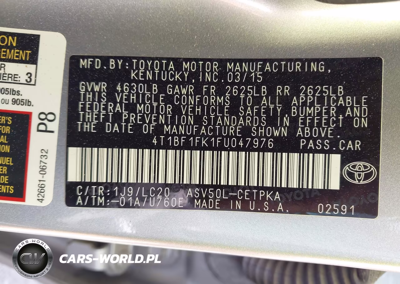 2015 Toyota Camry Xse VIN:4T1BF1FK1FU047976 - 9