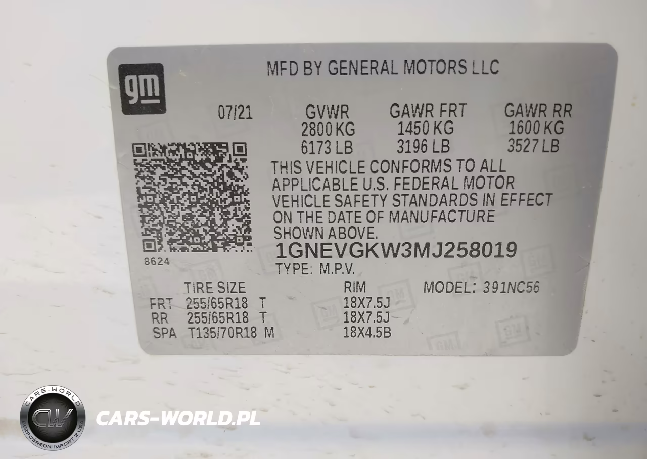 2021 Chevrolet Traverse Awd Lt Cloth VIN:1GNEVGKW3MJ258019 - 9