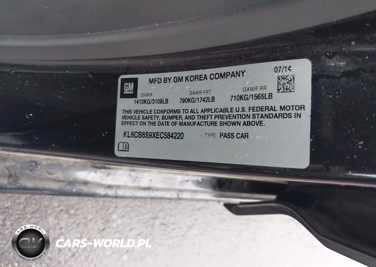 2014 Chevrolet Spark Ls Auto VIN:KL8CB6S9XEC584220 - 9