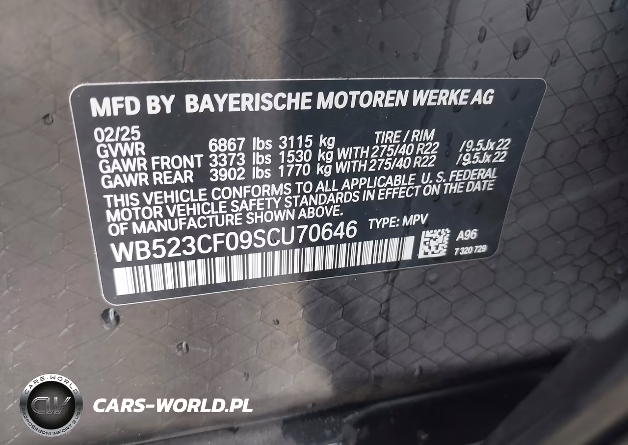 2025 BMW Ix xDrive50 VIN:WB523CF09SCU70646 - 9